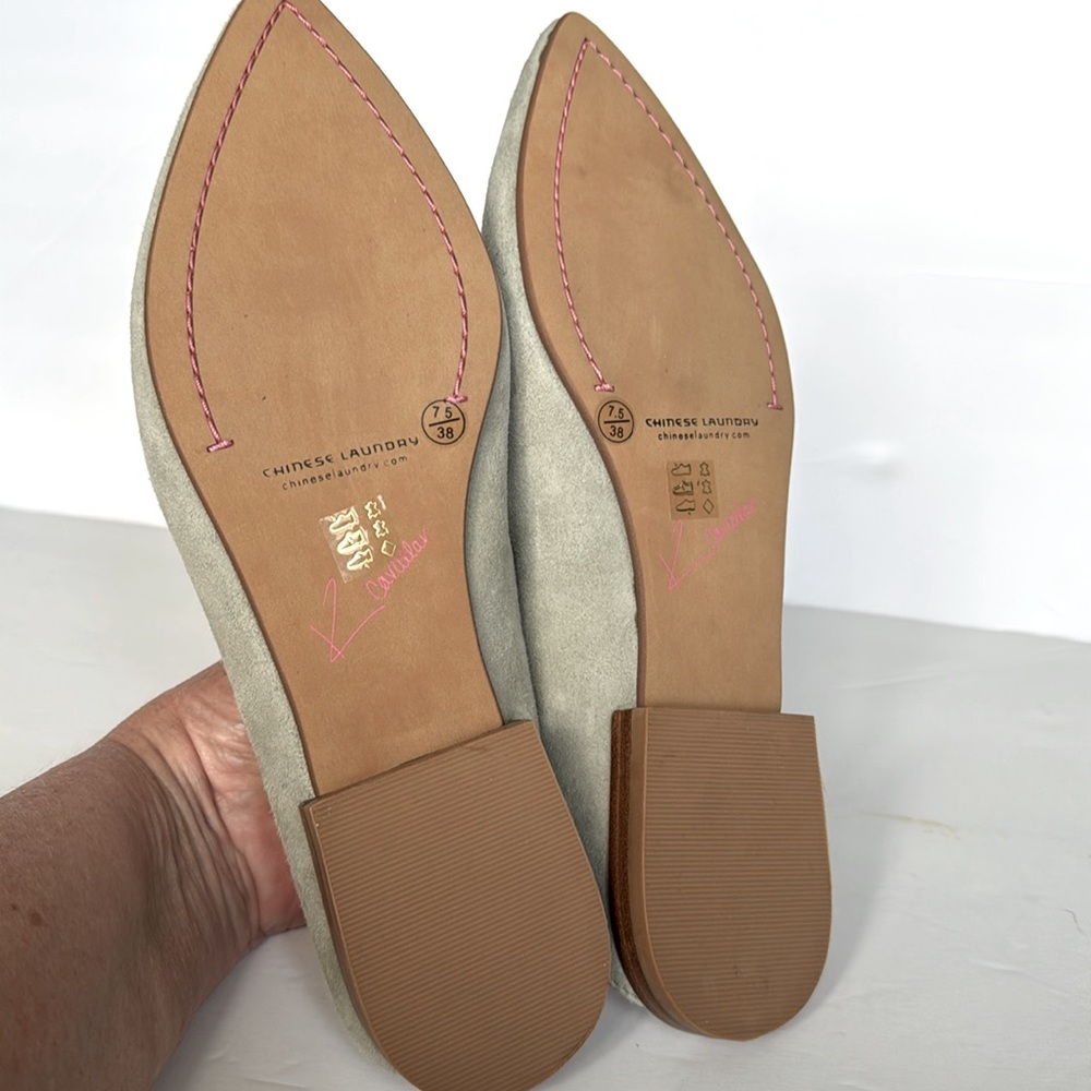 CHINESE LAUNDRY KRISTIN CAVALLARI Womens Sage Green Suede Capri Mules 7.5/38 NEW - Picture 7 of 11